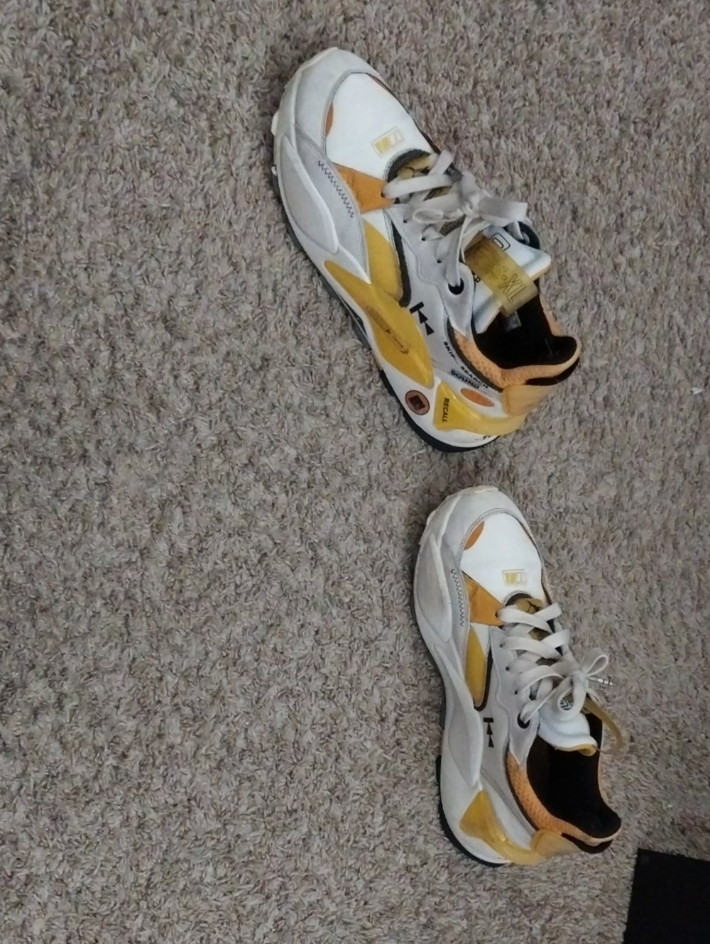 Kids Yellow and White Athletic Sneakers - Unbranded